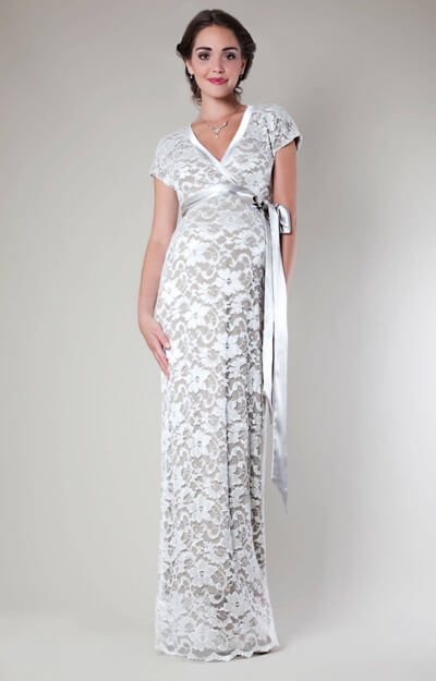 Grace Lace Maternity Dress Long (Ivory) by Tiffany Rose