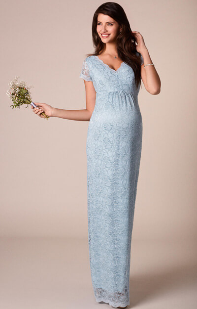 Laura Maternity Lace Gown Long Eau de Nil by Tiffany Rose