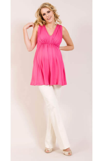 Smooth Gather Maternity Top (Pink) by Tiffany Rose