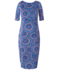 Umstandsmoden Etuikleid Anna in Azteken blau by Tiffany Rose