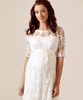 Asha Umstandsmoden-Hochzeitkleid in lang in Elfenbein/Weiß by Tiffany Rose