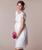 Harriet Maternity Dress Short Bright Ivory by Tiffany Rose