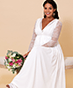 Leah Spets Chiffong Bröllopsklänning Elfenbensvit by Tiffany Rose