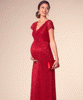 Laura Maternity Lace Gown Long Scarlet by Tiffany Rose