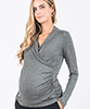 Jennifer Crossover Maternity and Nursing Top (Melange Grey) by Tiffany Rose
