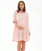Adel Linen Maternity and Nursing Dress (Soft Pink) by Tiffany Rose