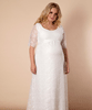 Umstandsbrautkleid Verona lang in plus size Elfenbein / Weiß by Tiffany Rose