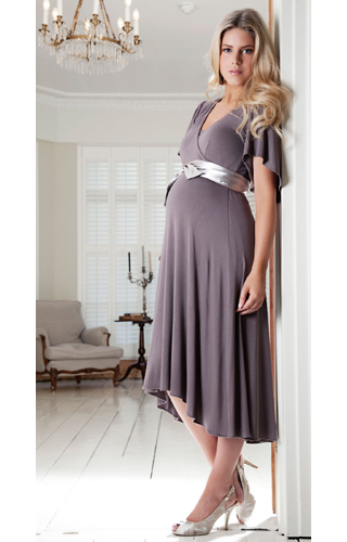 Cocoon Nursing Maternity Dress (Mink) by Tiffany Rose