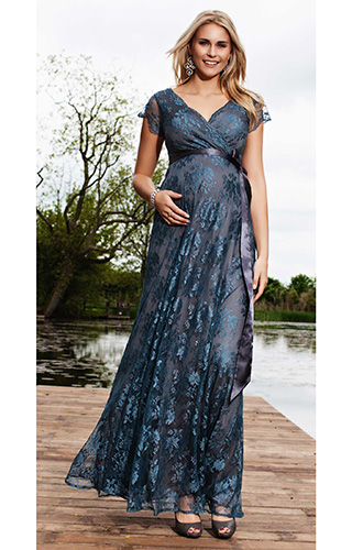 Eden Maternity Gown Long (Caspian Blue) by Tiffany Rose