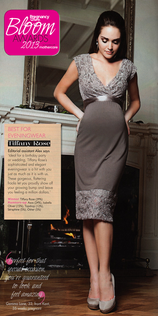 Tiffany Rose - Best Evening Wear, Pregnancy & Birth Bloom Awards 2013