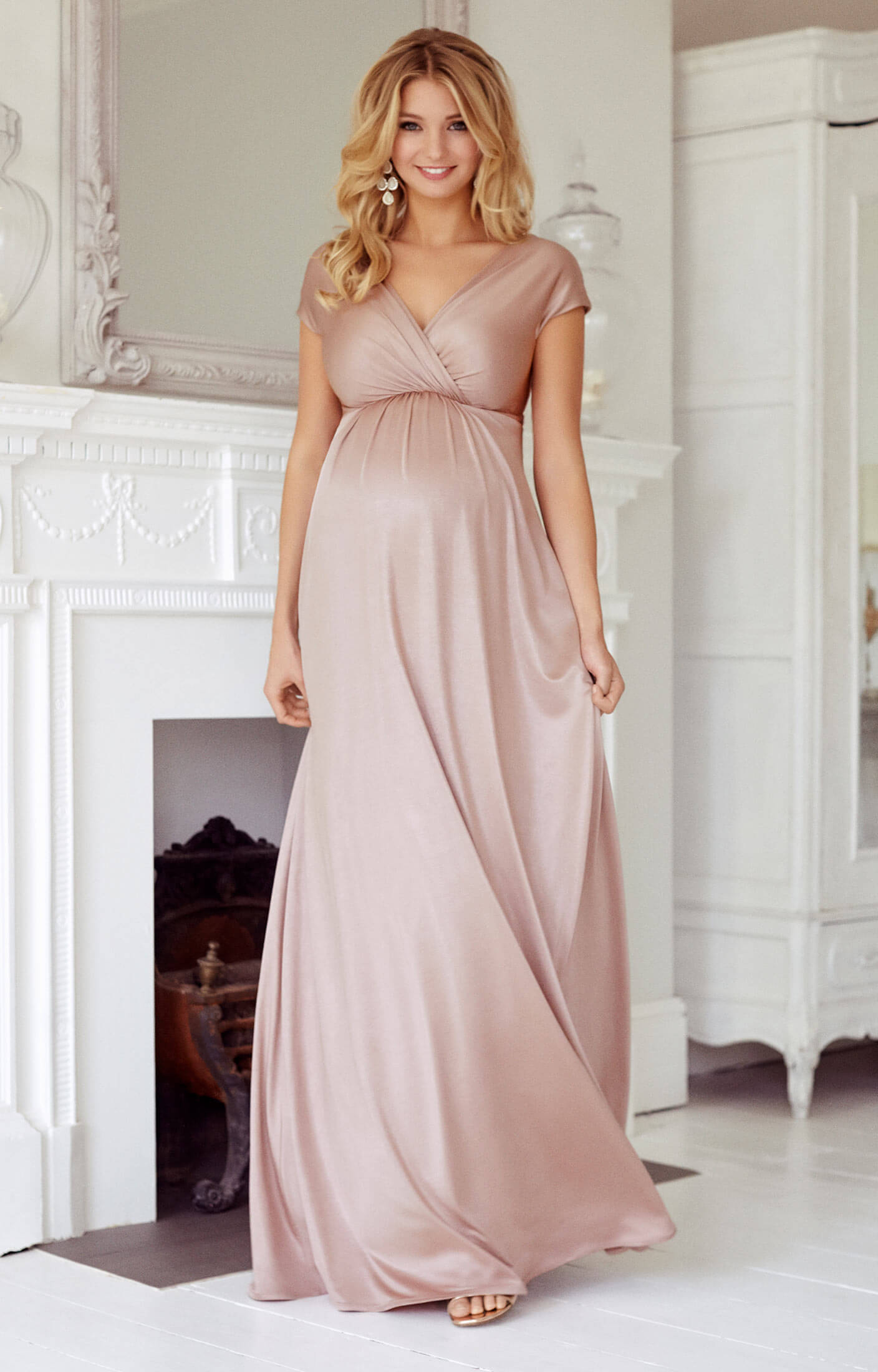 Francesca Maternity Maxi Dress Blush - Maternity Wedding Dresses