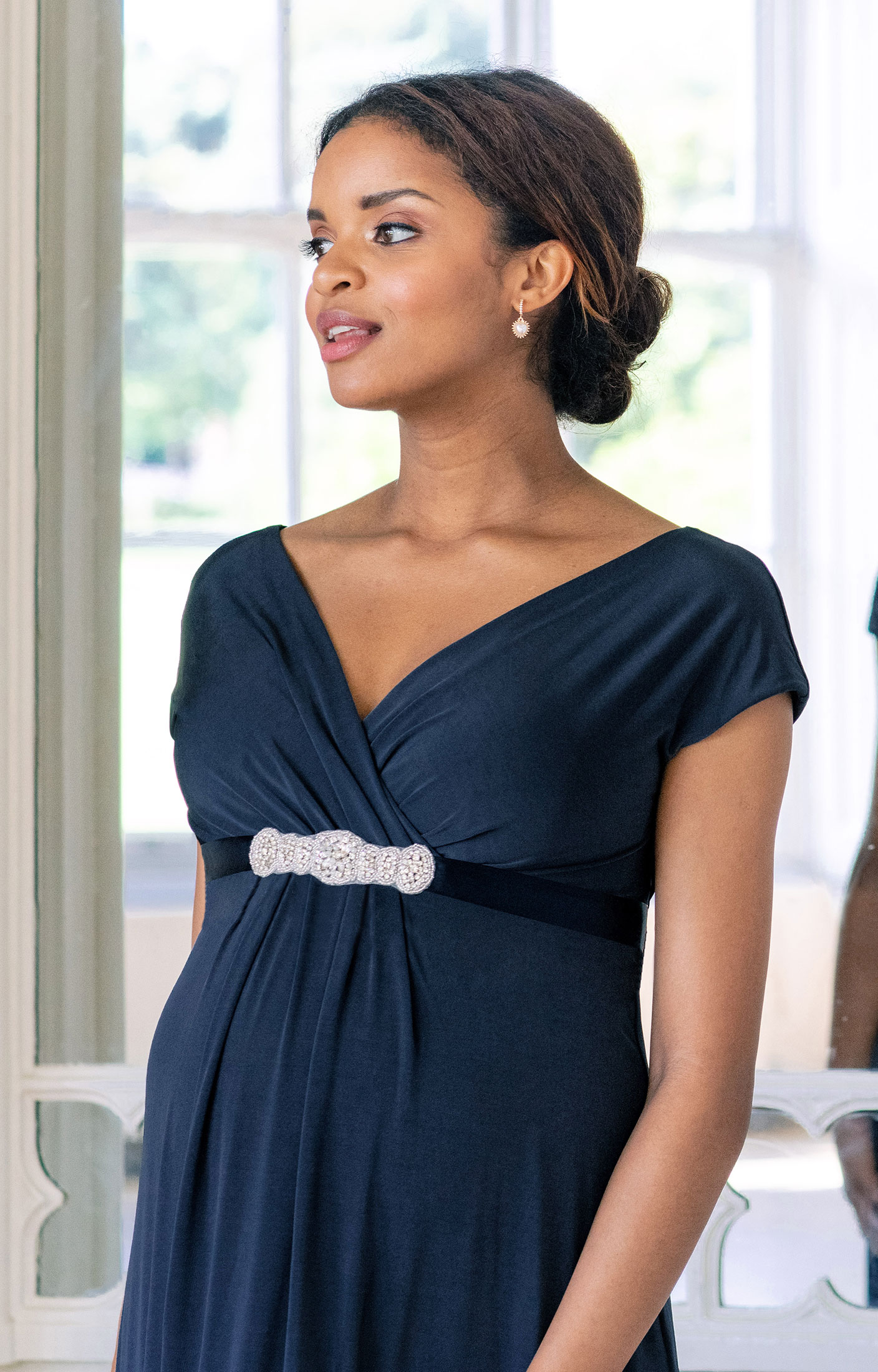 Maternity black tie best sale gown