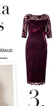 Amelia Lace Maternity Dress (Claret)