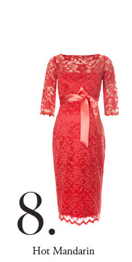 Amelia Lace Maternity Dress (Hot Mandarin)