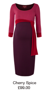 Colour Block Dress Cherry Spice