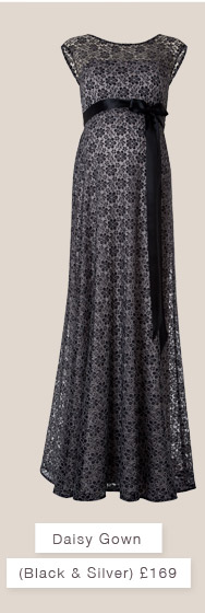 Daisy Gown, Black and Silver