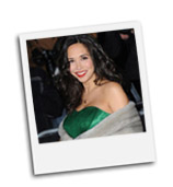 Myleene Klass wearing the Tiffany Rose Emerald Gown