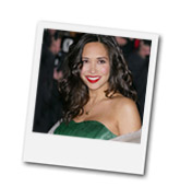 Myleene Klass wearing the Tiffany Rose Emerald Gown