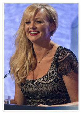 Emma Bunton on ITV1s Dancing on Ice wearing the Flutter Maternity Dress by Tiffany Rose