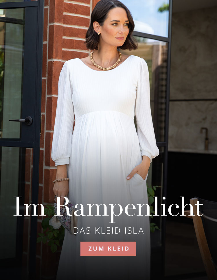 Umstandskleid Isla aus geripptem Jersey (Elfebein) Umstandskleid Isla aus geripptem Jersey (Elfebein)