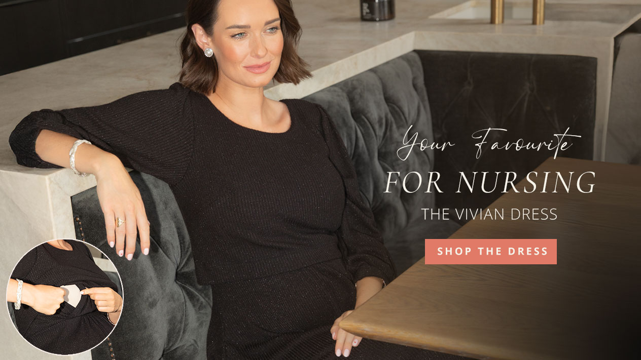 Vivian Maternity & Nursing Dress Sparkle Black
