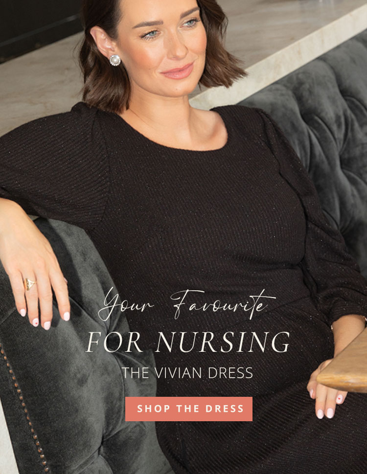 Vivian Maternity & Nursing Dress Sparkle Black