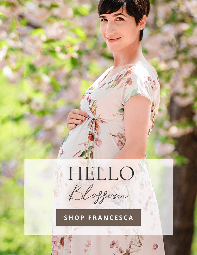 Francesca Maxi Maternity Dress Petal Pink Floral Francesca Maxi Maternity Dress Petal Pink Floral