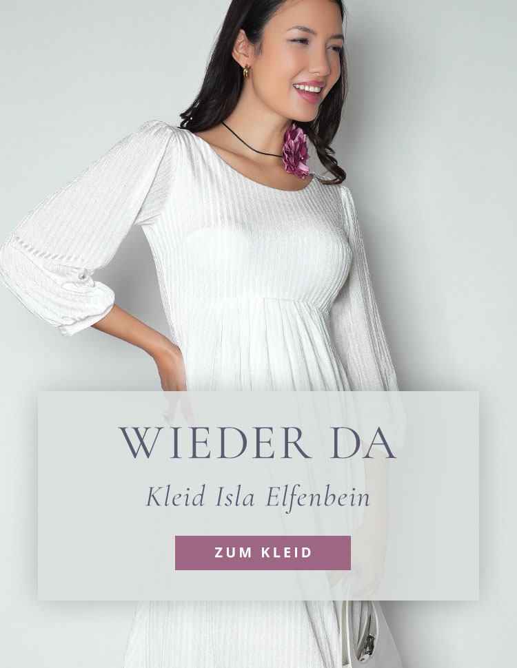 Umstandskleid Isla aus geripptem Jersey (Elfebein) Umstandskleid Isla aus geripptem Jersey (Elfebein)