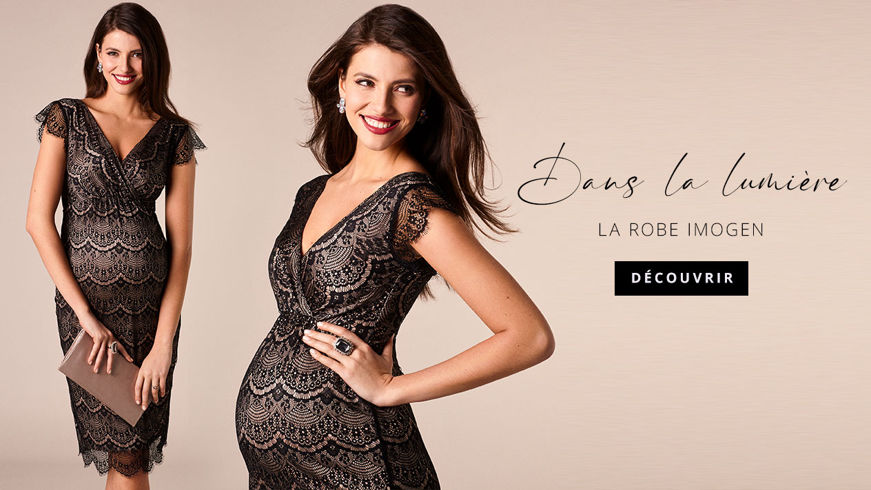 Robe de Grossesse Droite Imogen Noire