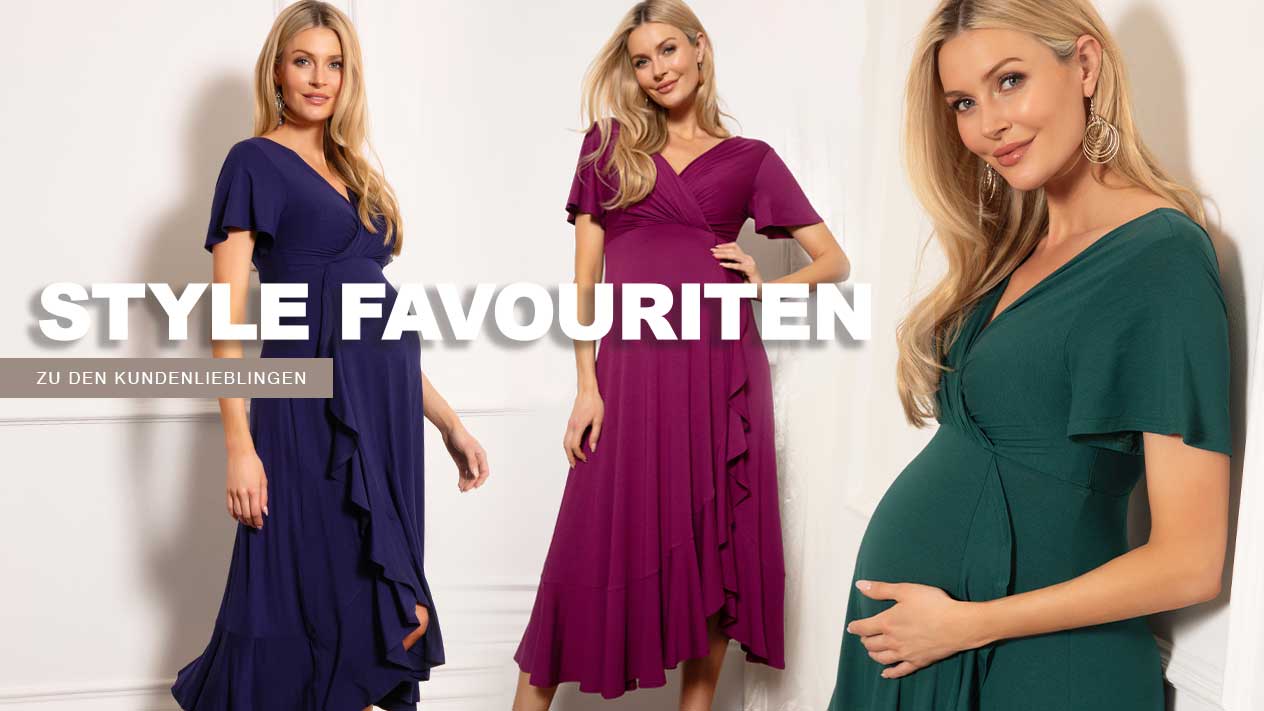 Midi-Umstandskleid Wasserfall Dunkelgrün