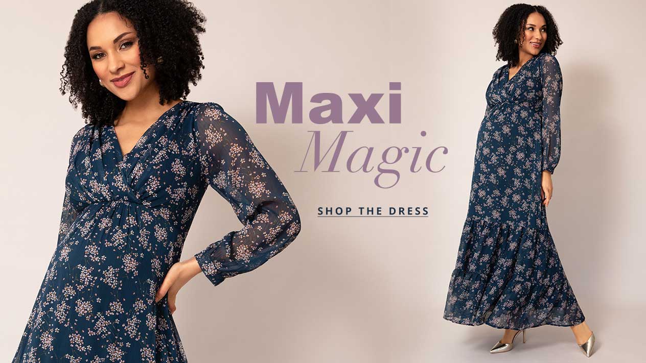 Bella Maxi Dress (Ditsy Navy Floral)