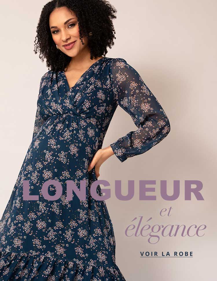 Robe Bella longue (Petites Fleurs Bleu Marine) Robe Bella longue (Petites Fleurs Bleu Marine)