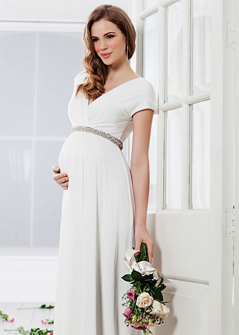 Alessandra Maternity Wedding Gown Long (Ivory) - Maternity Wedding ...