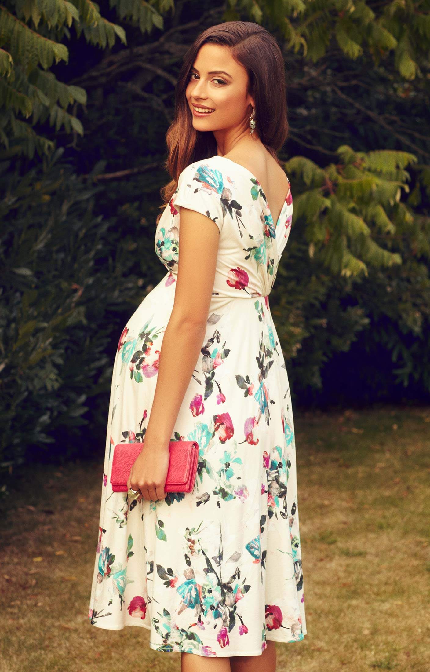 Alessandra Maternity Dress Short Painterly Floral