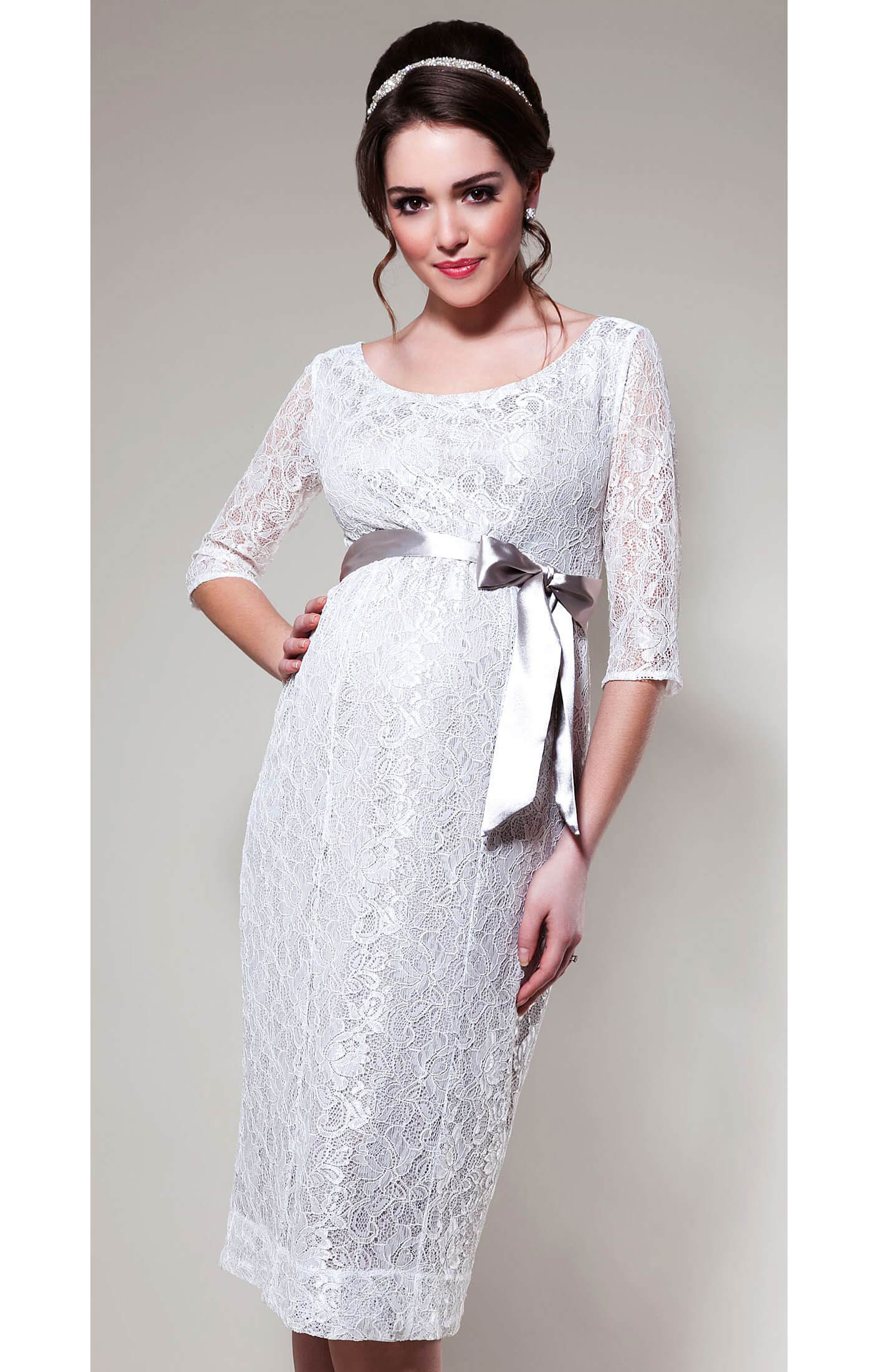 Amber Maternity Dress (White Sand ...