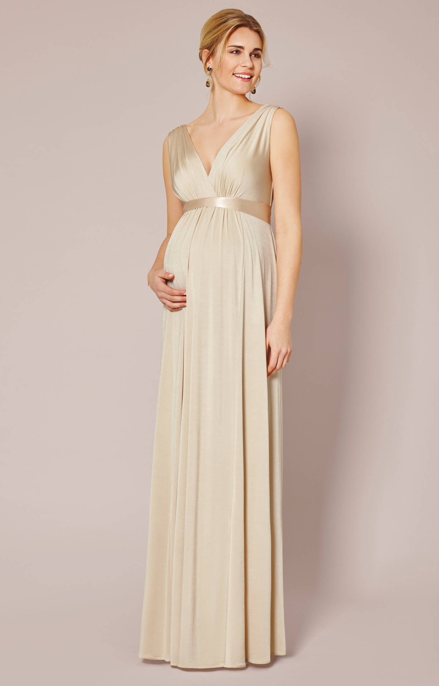 gold maternity dress