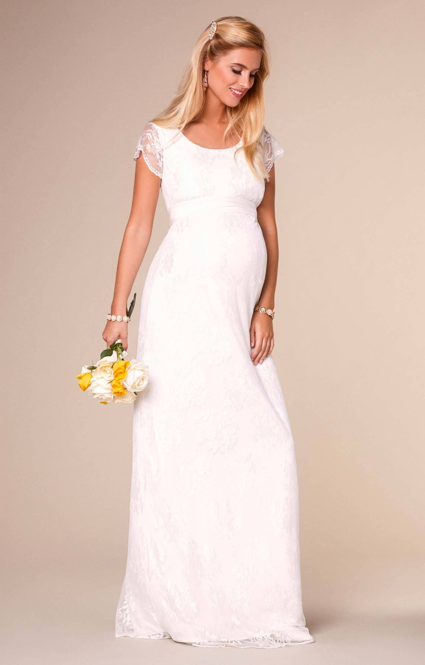 April Wedding Nursing Lace Gown Long Ivory - Maternity Wedding