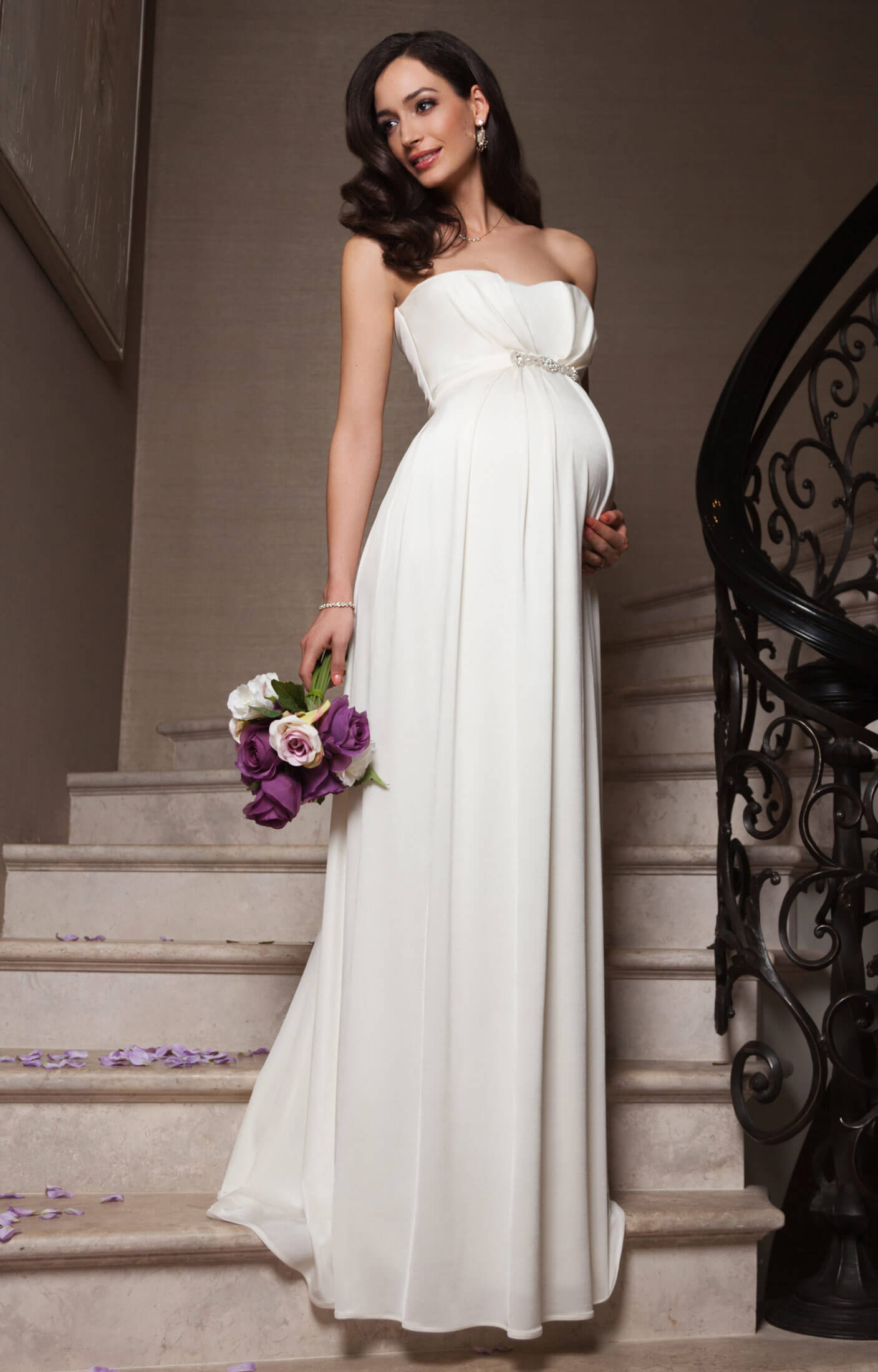 Annabella Maternity Wedding Gown (Ivory) - Maternity Wedding Dresses