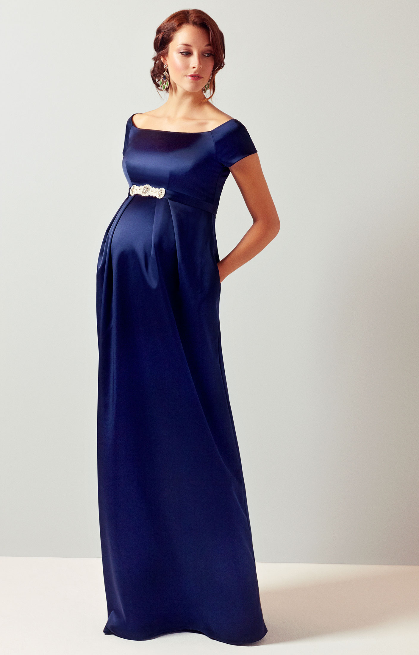 Aria Maternity Gown Midnight Blue - Maternity Wedding Dresses