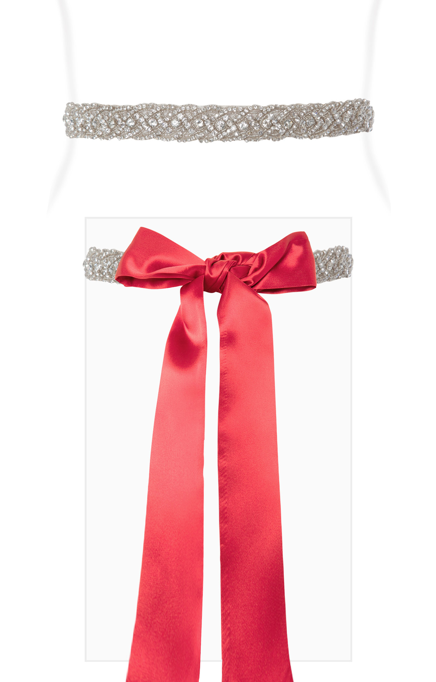 Art Deco Sash Sunset Red Maternity Wedding Dresses, Evening Wear and