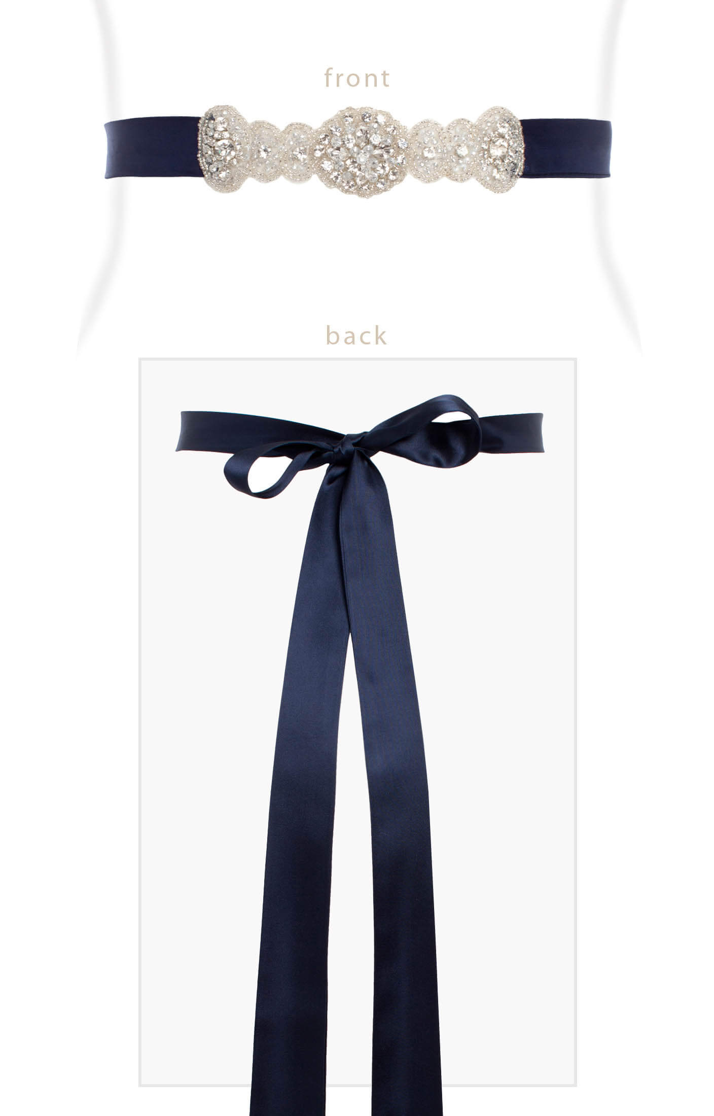 Image of Aurelia Vintage Maternity Sash (Midnight Blue)