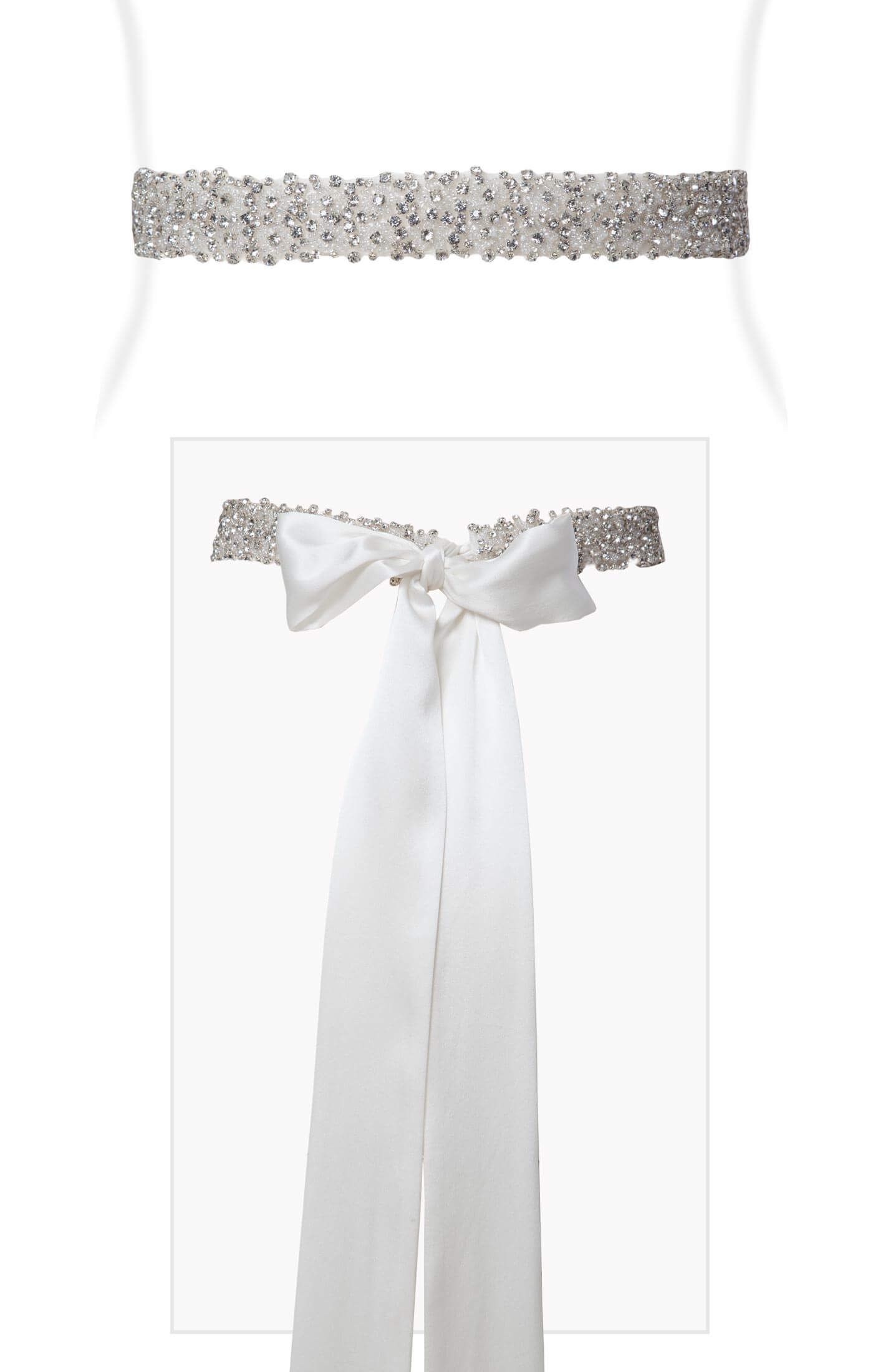 Crystal Beaded Sash Ivory - Maternity Wedding Dresses  display picture 1