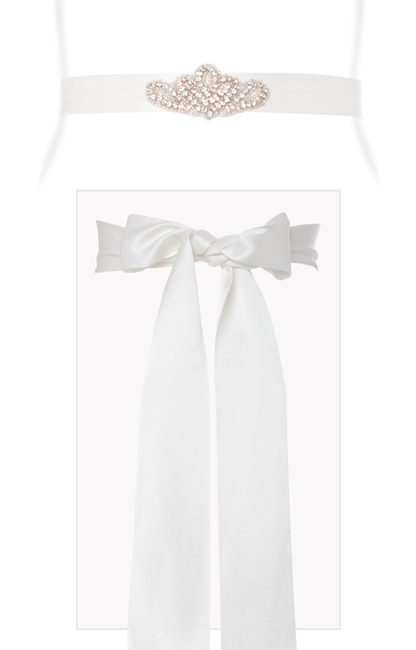 Image of Dahlia Diamante Sash Ivory