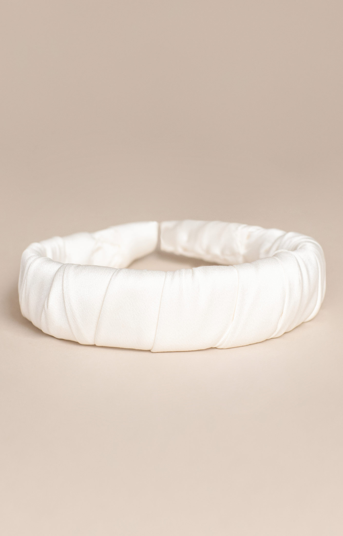 Image of Faux Silk Headband Satin Ivory
