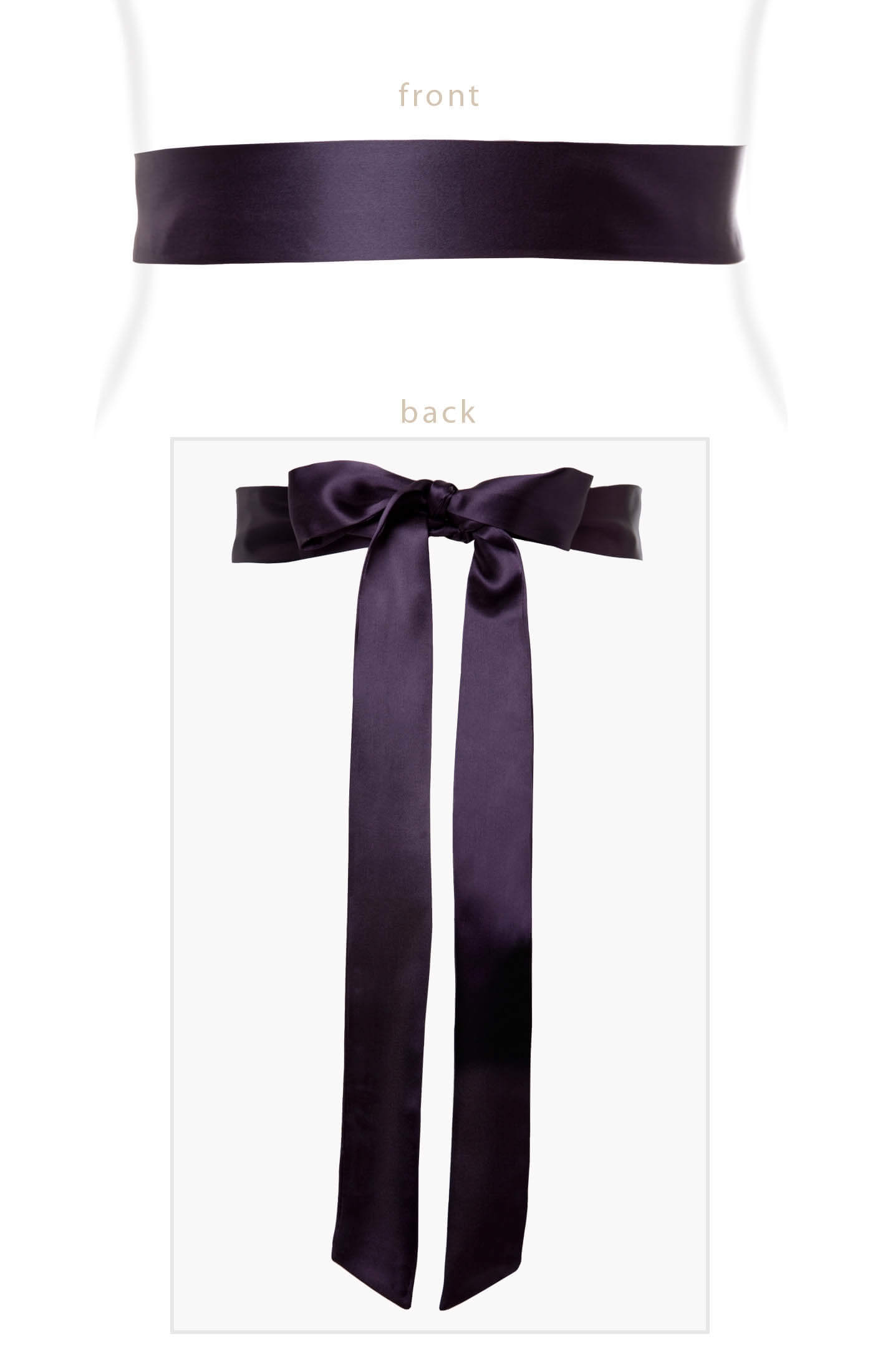 Image of Smooth Satin Sash Slim Blackberry