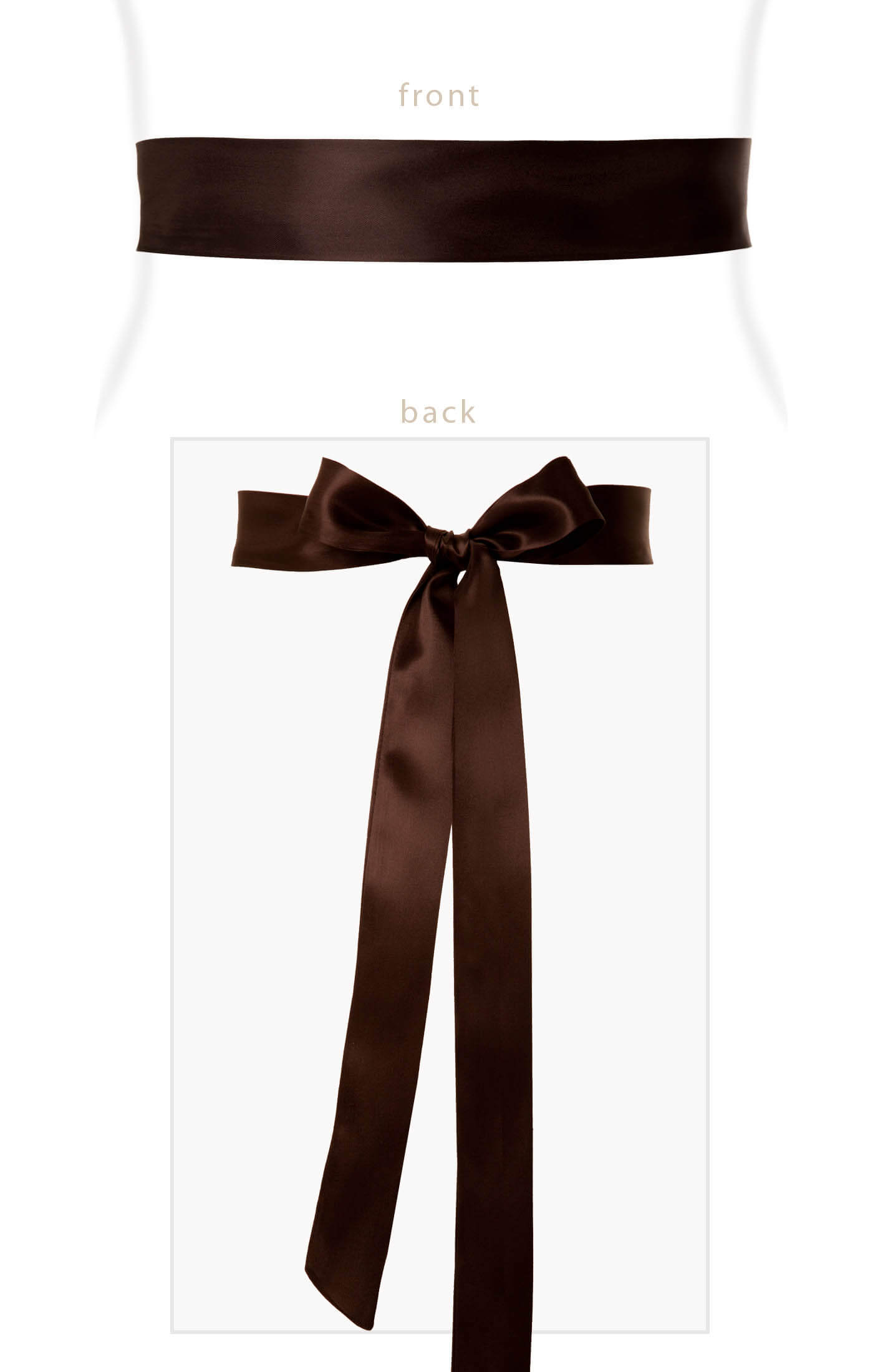 Image of Smooth Satin Sash Slim Dark Chocolate