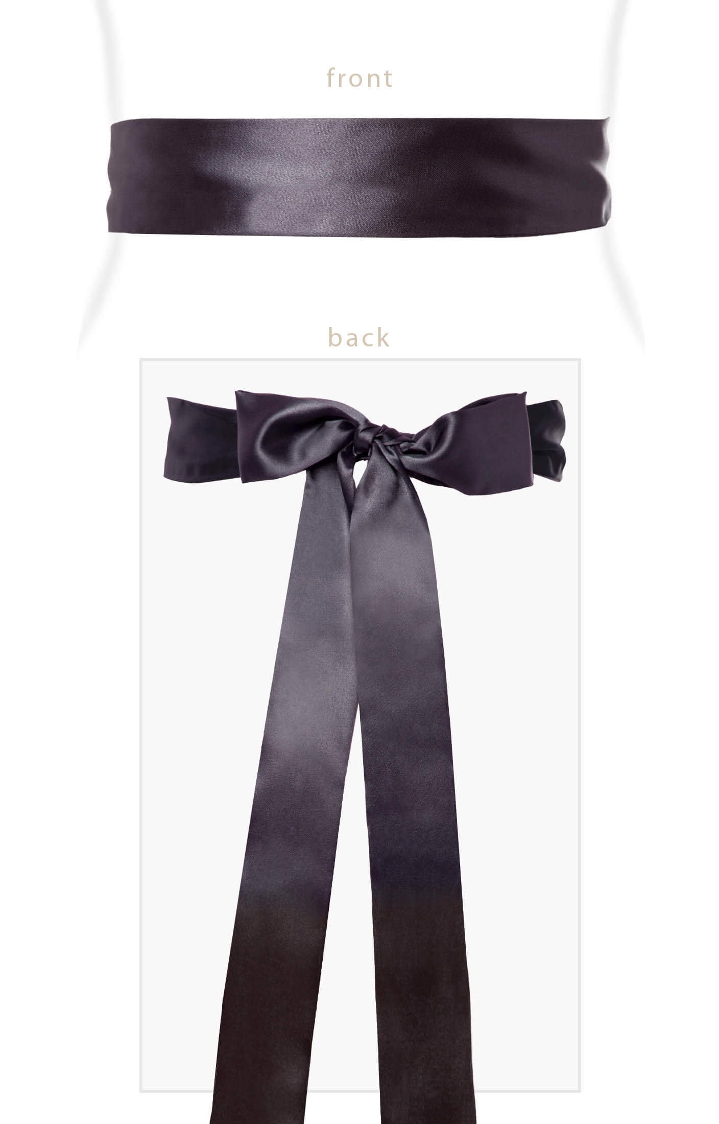 grey satin sash