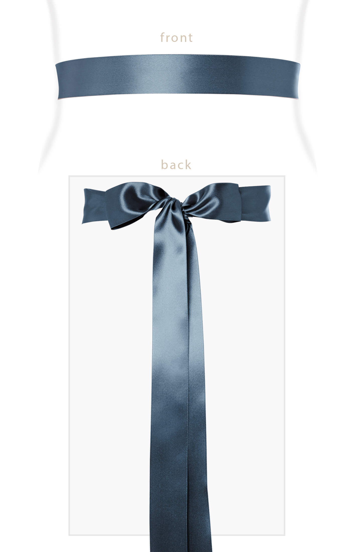 Image of Smooth Satin Sash Slim Lagoon Blue