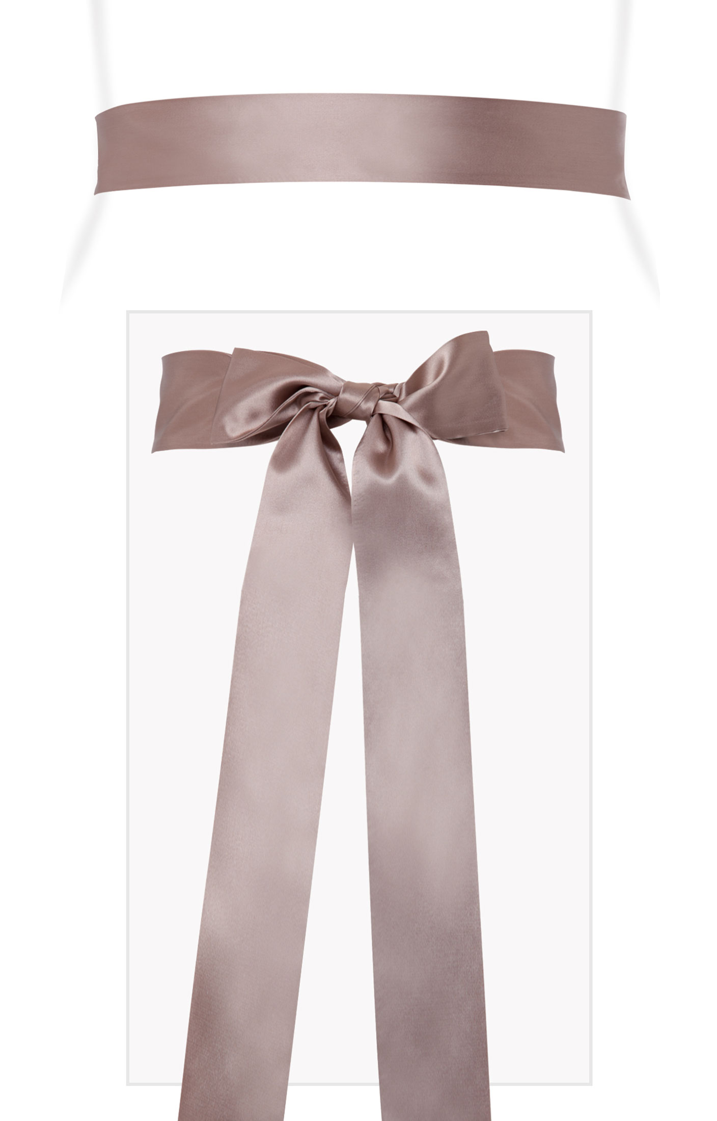 Image of Smooth Satin Sash Slim Long (Vintage Rose)