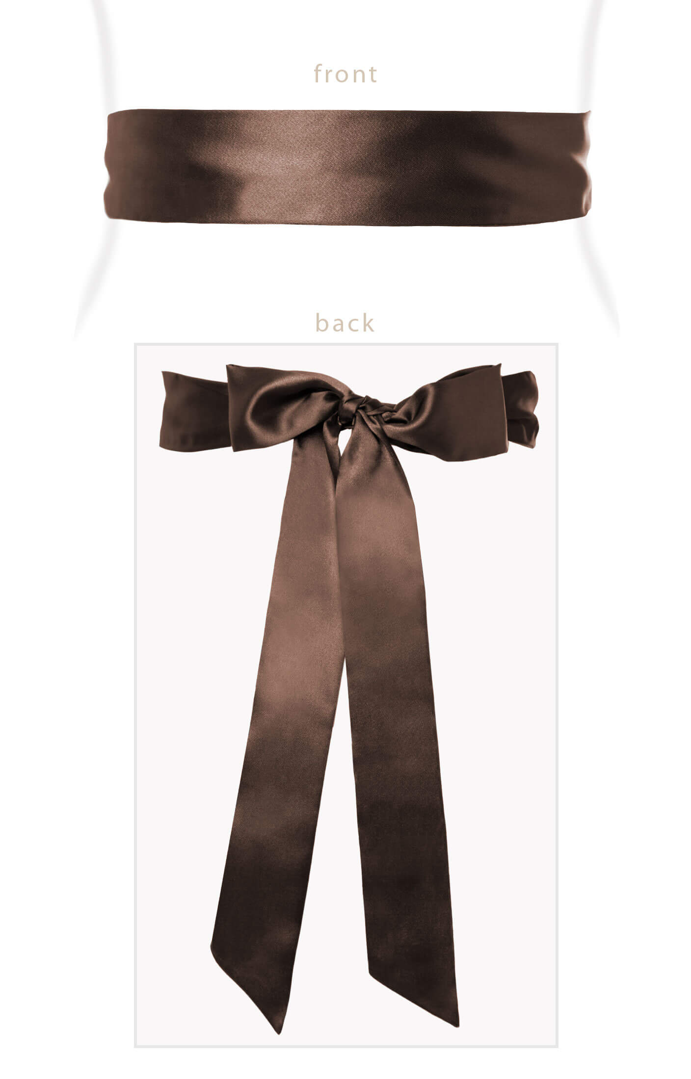 Image of Smooth Satin Sash Pecan